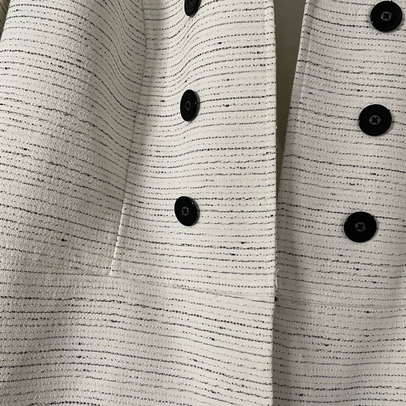 Jones Studio women’s size 1X white black striped textured suit blazer - Picture 3 of 7
